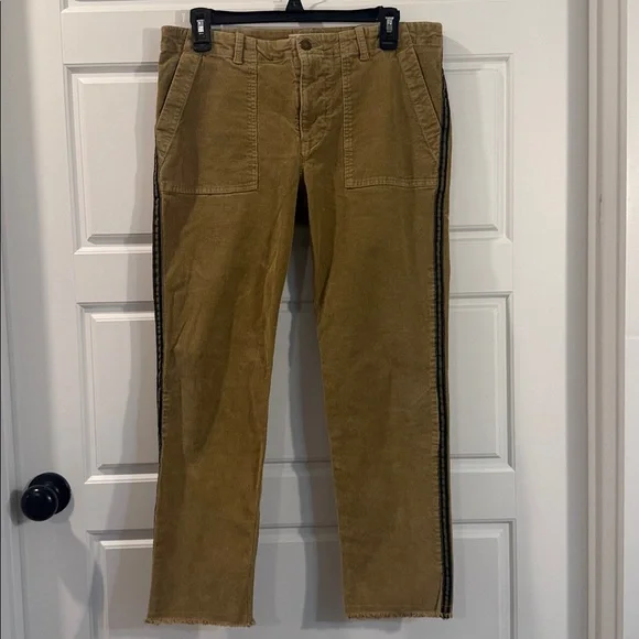 NILI LOTAN Jenna Corduroy Pant With Tape Mossy Gold 8 - Picture 9 of 11
